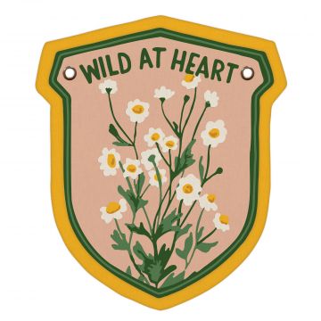 Wild At Heart Embroidered Canvas Banner